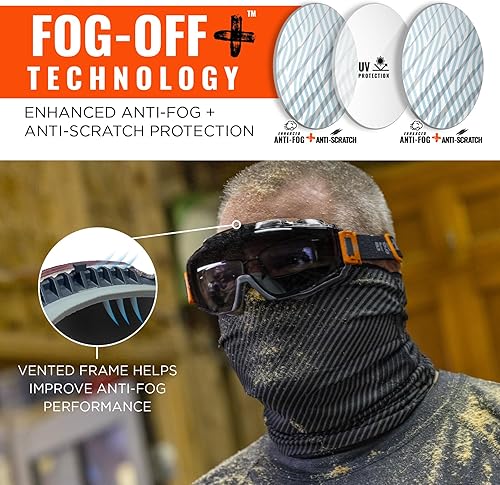 Miniatura 4 de Ergodyne Skullerz Modi - Gafas protectoras de seguridad OTG, ventilación indirecta, antiniebla, resistentes a los arañazos
