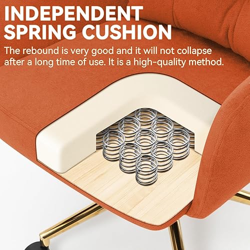 Miniatura 3 de Silla de oficina de tela de felpa, cómodas sillas de escritorio para oficina en casa con soporte lumbar, silla de escritorio moderna de tela de