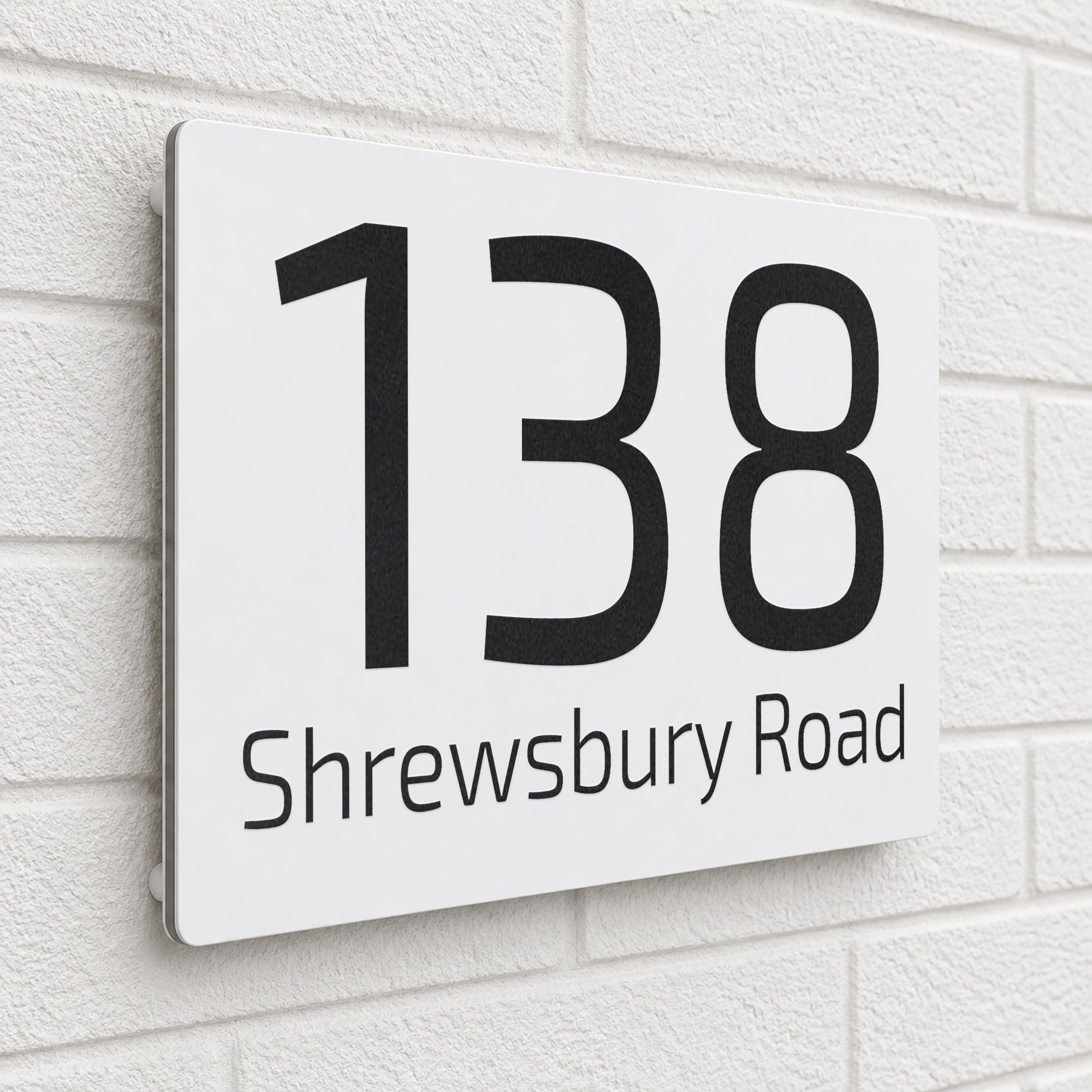 Housics Personalised House Number Plaque, Door Sign, White, 200mm x 130mm — image 1
