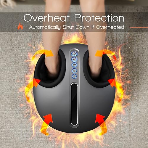 Miniatura 5 de MEDIMALL Masajeador de pies Shiatsu, masajeador eléctrico de pies con calor, amasado profundo, compresión de aire, 3 intensidades ajustables,