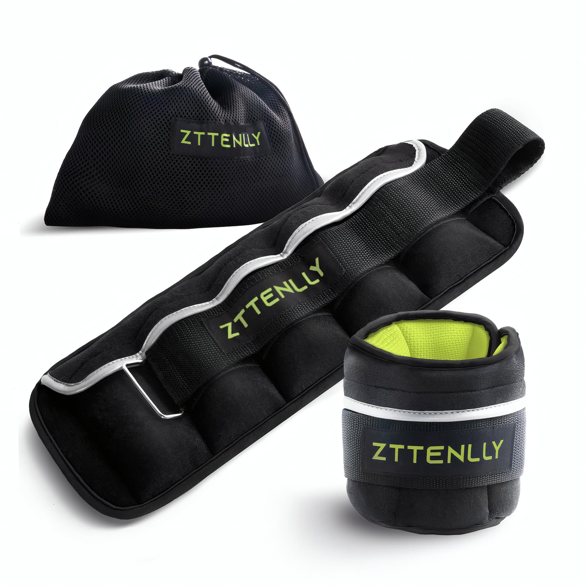 Adjustable Ankle Weights 1-5/10/15/20LBS Pair with Carry Bag - Breathable Fabrics, Reflective Trim - Strength Training Leg Wrist Arm Ankle Walking Weights Sets for Women Men Kids — image 1