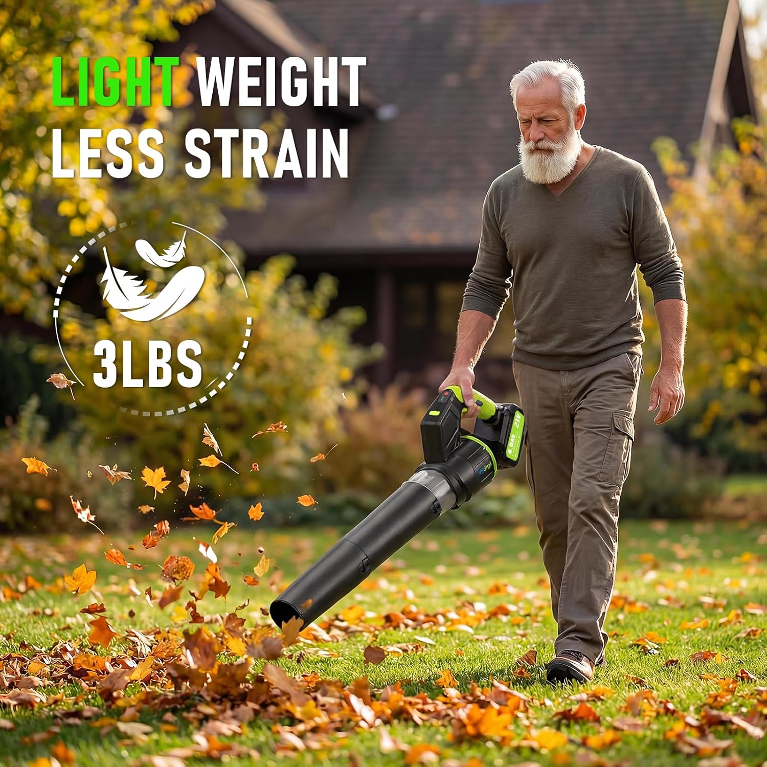 Electric Leaf Blower, Leaf Blower Cordless with Battery and Charger