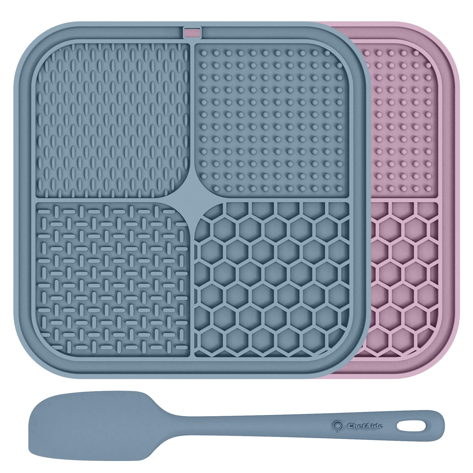 ChefAide 2 Pack Lick Mat for Dogs, Cats &amp; Puppies with Suction Cups