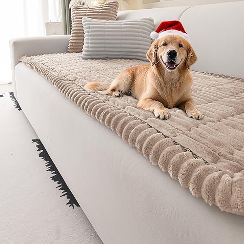 Funda de sofá lavable para mascotas, antideslizante, para perros, duradera, apta para mascotas, para sofás y sofás (marrón, 27.6 x 82.7 pulgadas)