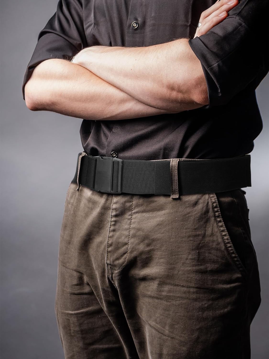 Newcotte Mens Elastic Stretch Belt Unisex Adventure Web Adjustable Heavy Duty Belt for Women Men with Non Metal Buckle - Image 5