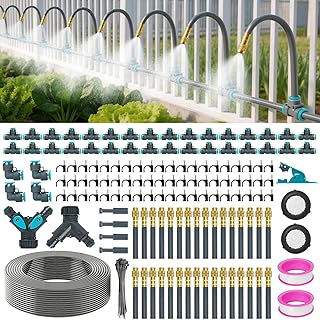 60m Bewässerungssystem, 360° Automatisches Garten Bewässerungssystem, Bewässerungssystem Garten, Geeignet Für Gartenpflanzen, Blumenbeete, Gärten, Topfpflanzen Und Rasenflächen