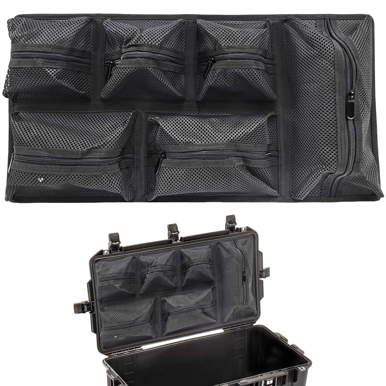 LAFENLIN Lid Organizer for Pelican 1606 Case, Hook &amp; Loop (Screws Inc.)