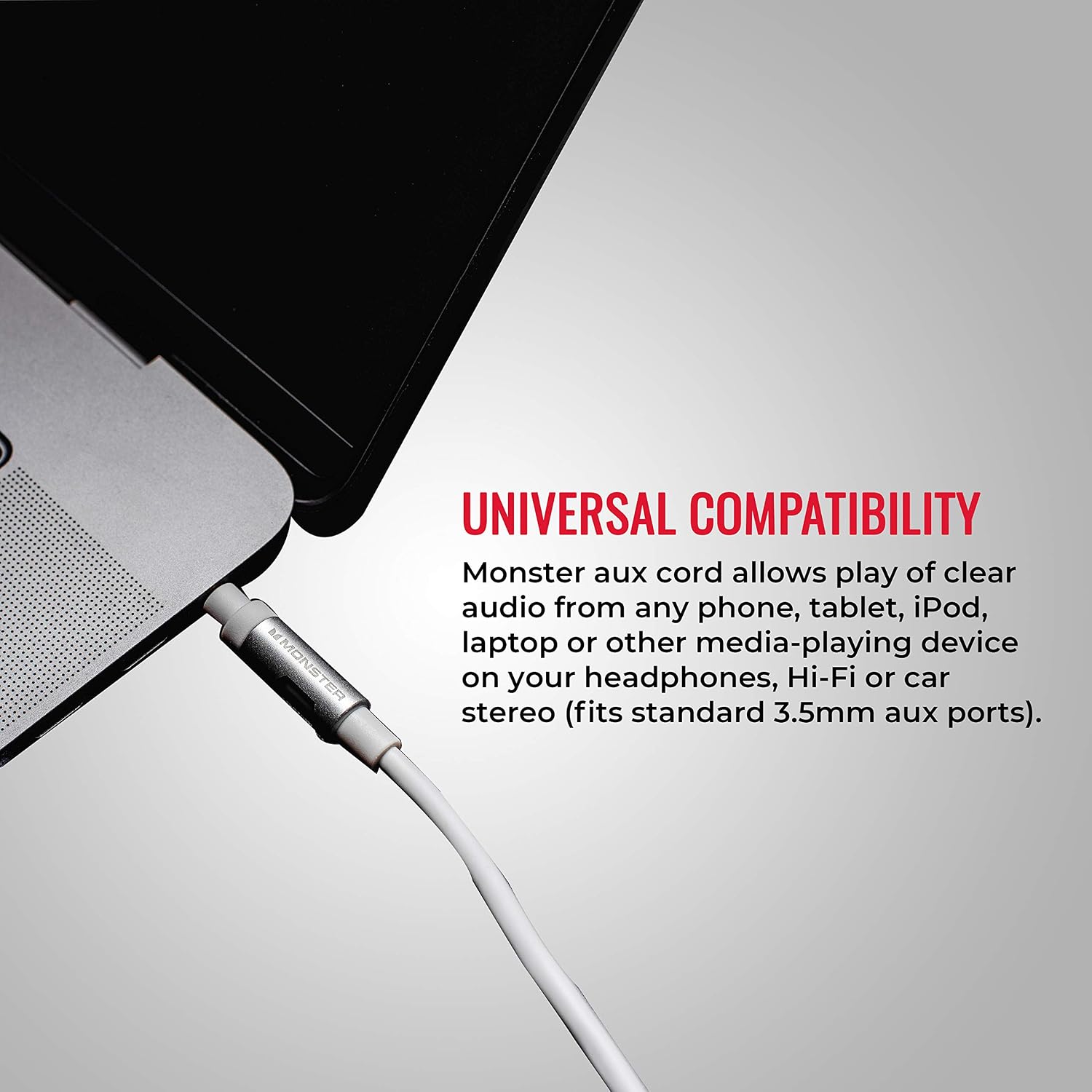 Monster Mobile® Audio Cable Mobile® Audio Cable 3.5mm Male to Male Stereo Audio Cable-8 feet