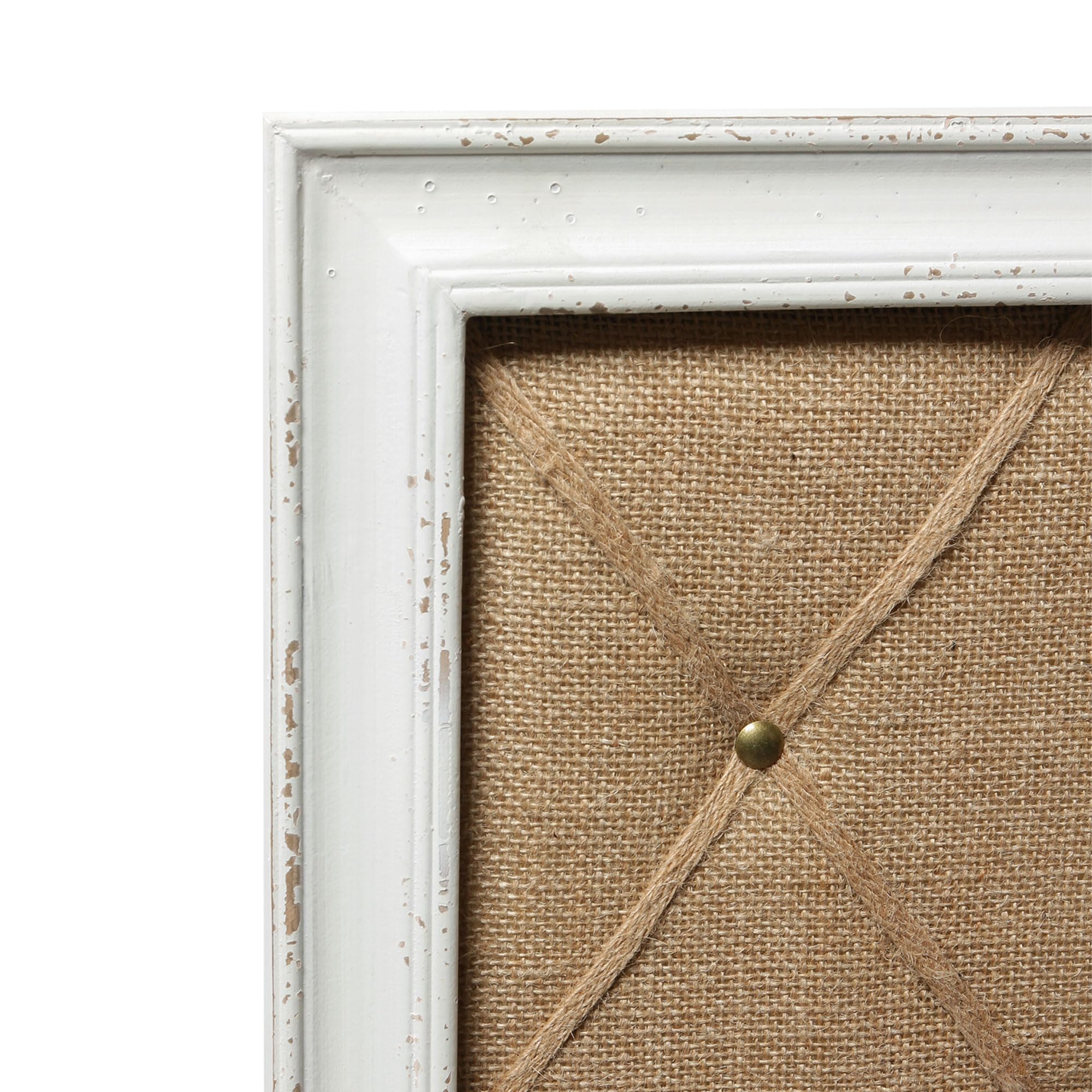 Tablero de alfileres de tela de lino blanco antiguo, tablero de mensajes de 21 x 27 pulgadas, decoración de pared, tablero de anuncios de arpillera, tablero de notas para fotos, tableros de corcho