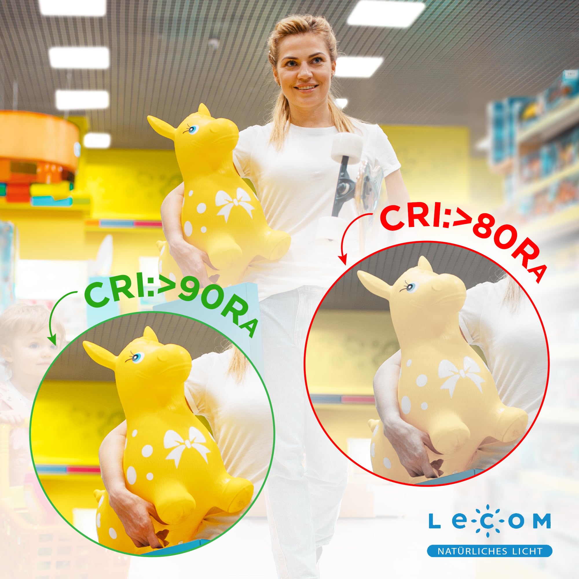 LECOM LED Rasterleuchte Neutralweiß UGR19 CRI90 3960lm Büro Arbeitsplatzleuchte