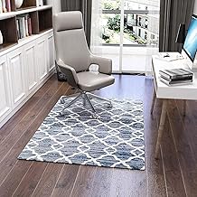 Luxury Office Chair Mat for Carpeted Floor high Pile, Desk Chair Mat Hardwood Floor, 120x90cm Chair Mat Carpet Protector for Home Office Protects Hard Floor, Heavy Duty Anti-Slip Stop Noise, Santiago