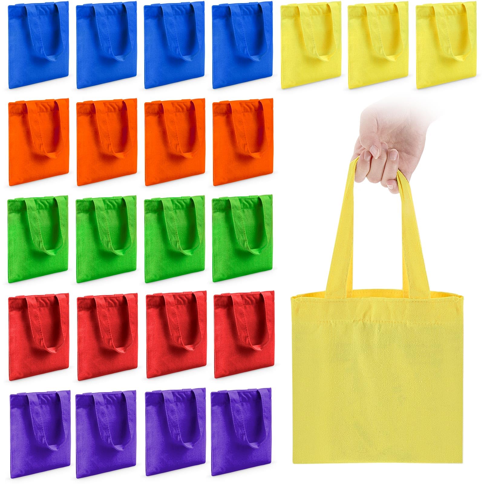 Amylove 24 Mini Bolsas De Lona En Blanco, Reutilizables
