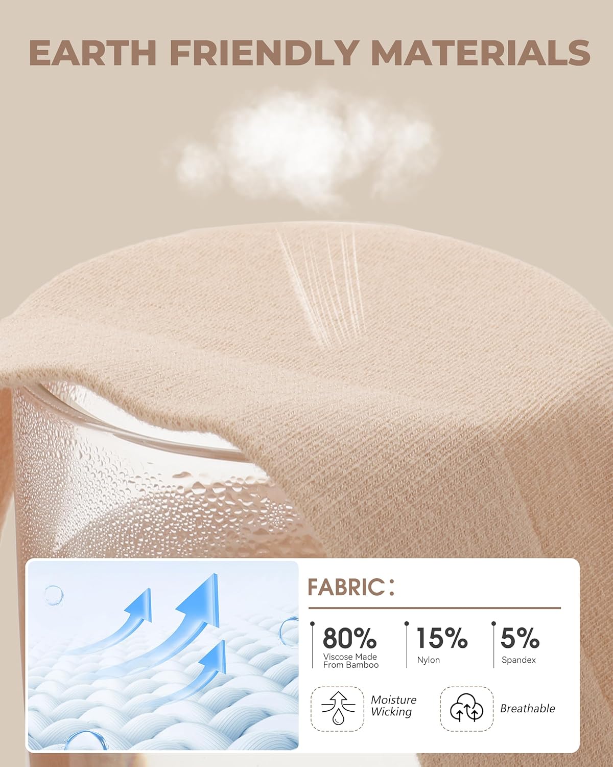 BAMBOO COOL Women's Thongs Seamless Moisture-Wicking Breathable Underwear High Stretchy Mid Waisted Panties Tagless 6 Pack - Image 3