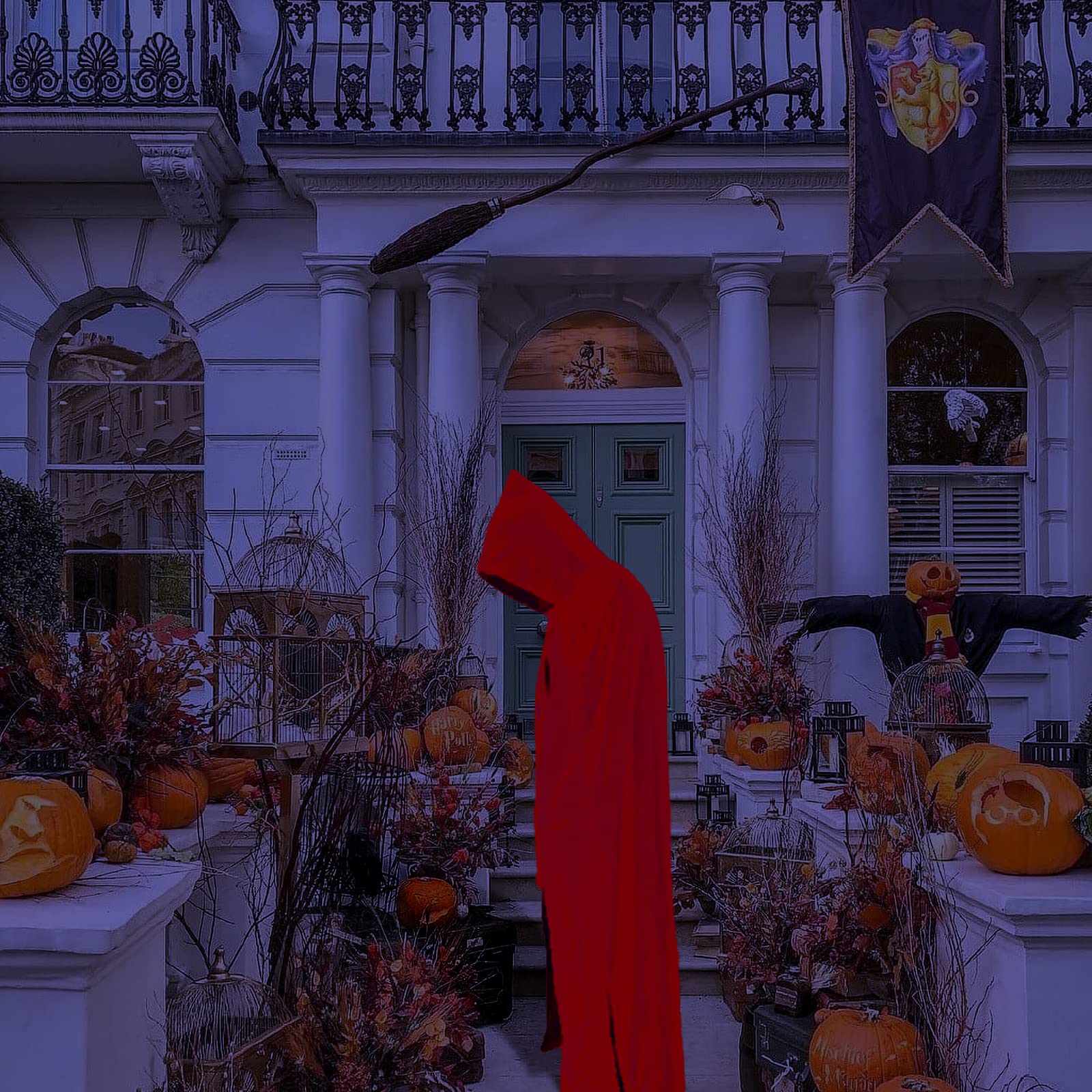 Peleryna Wampira dla Kobiet i Mężczyzn - Dwustronna Peleryna na Halloween dla Dorosłych - Kostium na Halloween, Kostium Wampira, Kostium Horror, Tematyczna Impreza Halloween (150 cm)