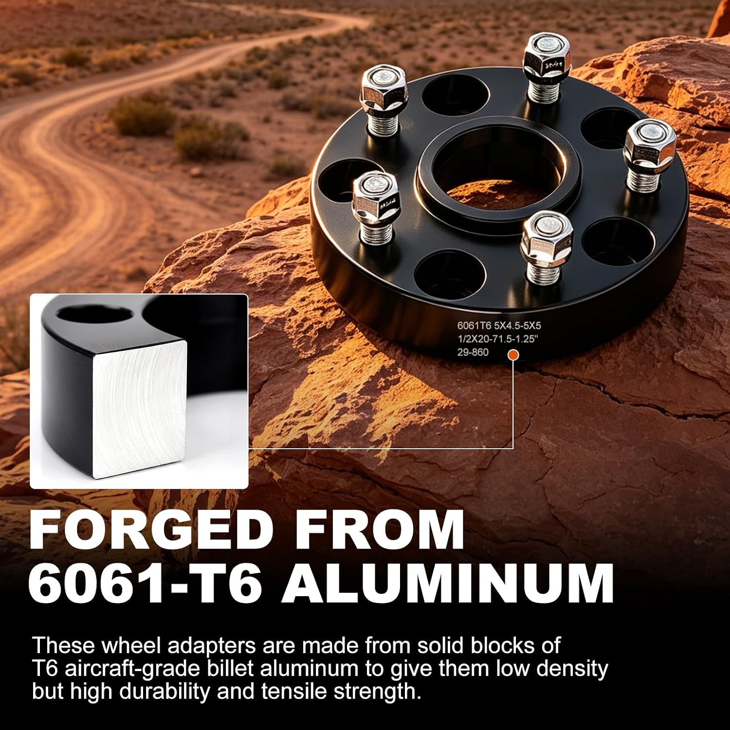 5x4.5 to 5x5 Hubcentric Wheel Adapters for JK Wheels on TJ YJ KK XJ ZJ Vehicle, 1.25'' 5x114.3mm to 5x127mm Convert Wheel Adapter 71.5mm Hub Core with 1/2 Thread Pitch
