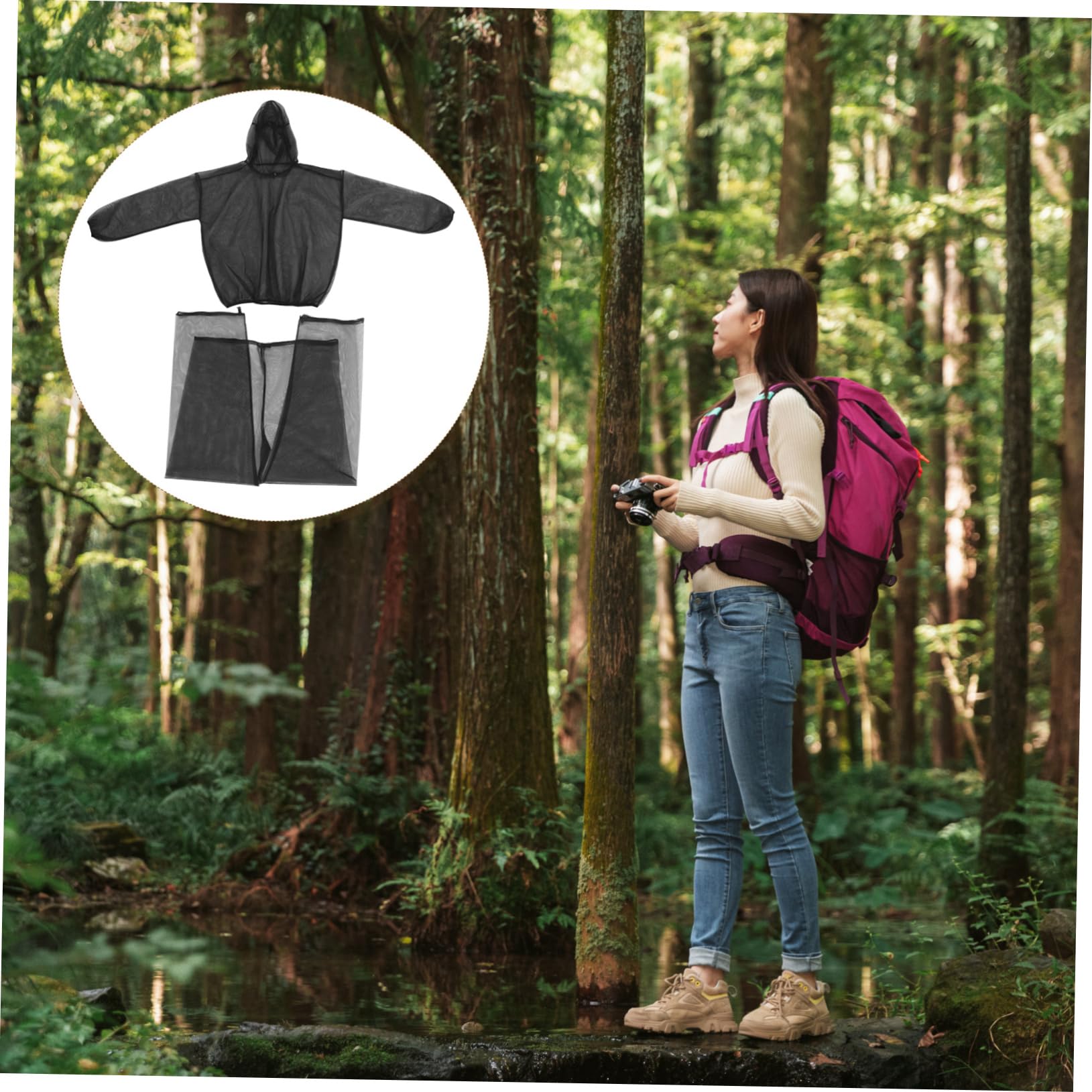 COLLBATH Moskitonetz Kleidung aus Mesh für Damen und Herren, Schwarz