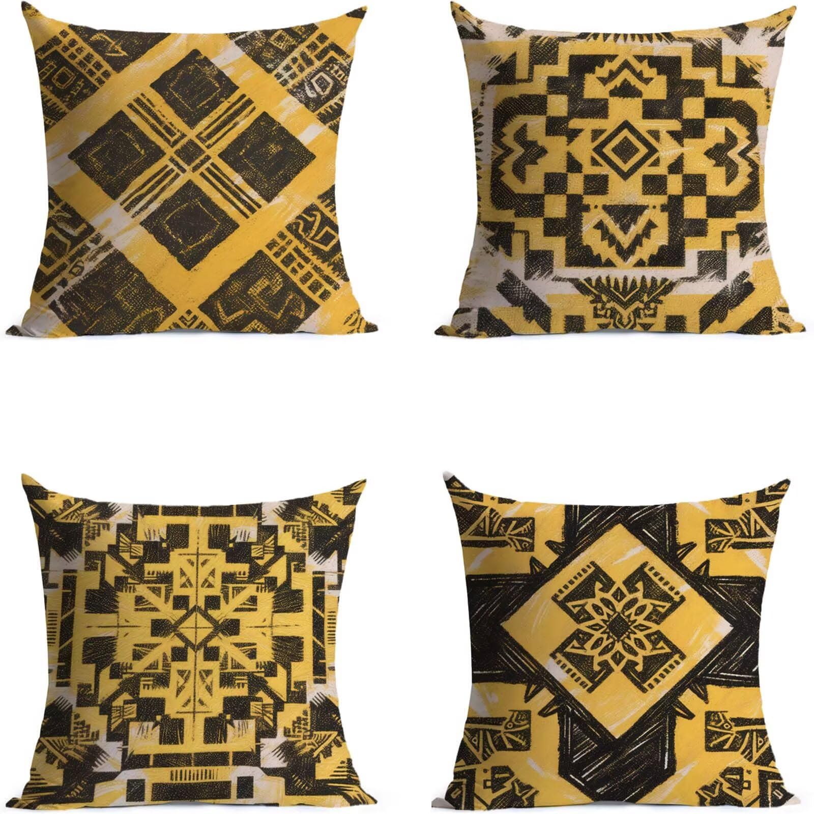 Kopfkissenbezug Black and Yellow Outdoor 60x60cm Kissenbezug THDZ-1812