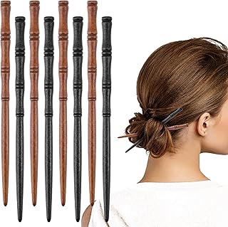 Gjinxi Wooden Sticks Hair Chopstick 8PCs,Bamboo Shape Long Hair Sticks,Wood Hair Chopsticks Hair Holders,Women Hair Pins Buns,Classical Hairpin Hair Accessories Decorative Hair Holder for Women