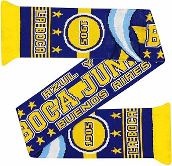 Official Boca Juniors CABJ Football Crest Scarf 100% Acrylic