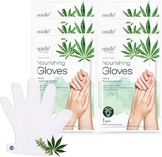 Epielle Nourishing Hand Mask 6 Pairs, Repair and Soften with Hemp & Rosemary Extract, Deep Moisturizing Gloves for Dry, Cracked Hands, Self Care Gifts for Women, Spa Kit, Stocking Stuffers