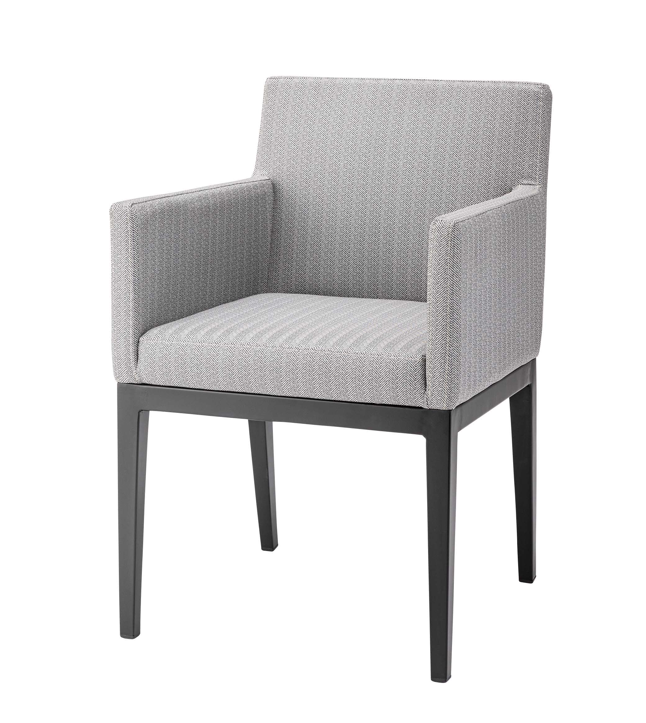 モダンアームチェア クッション付き グレー FabricArmchair_Charcoalgray_04