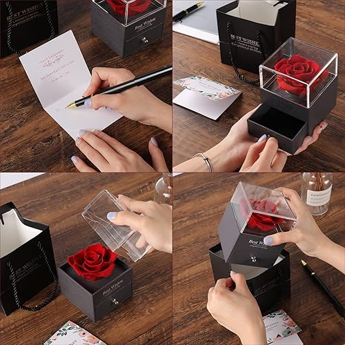 Miniatura 4 de LACE INN Flores preservadas rosas de regalo conservadas rosas artificiales decoración romántica regalos románticos para mujeres para esposa novia