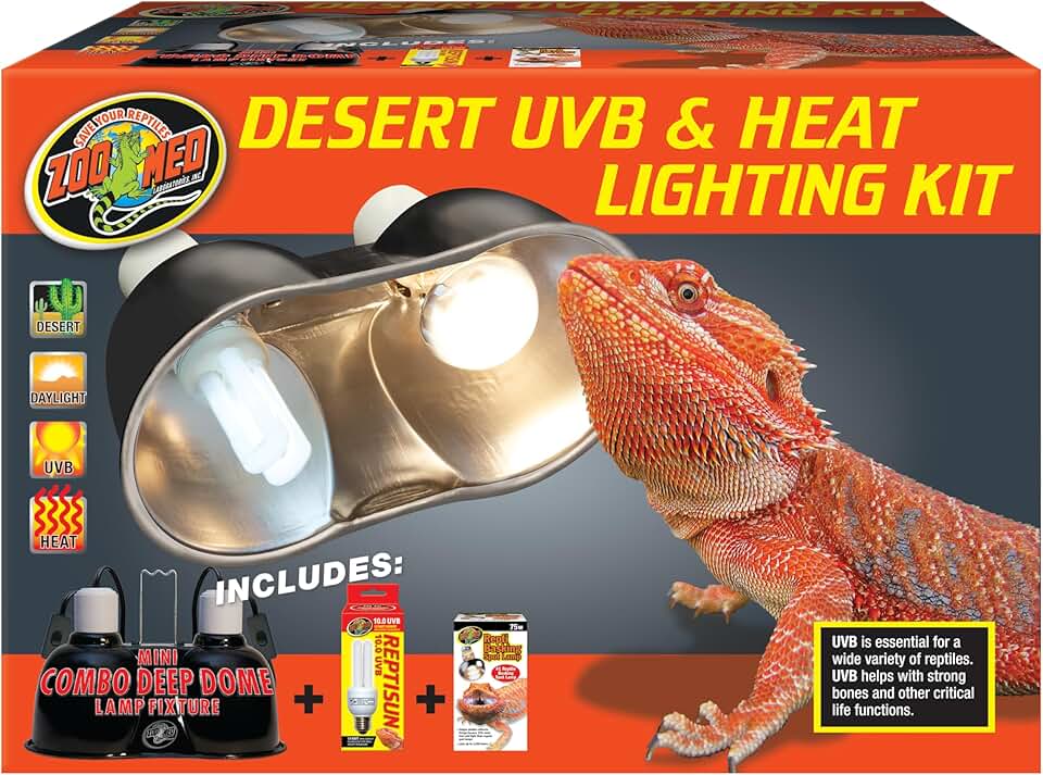 Zoo Med Desert UVB &amp; Heat Lighting Dual Kit