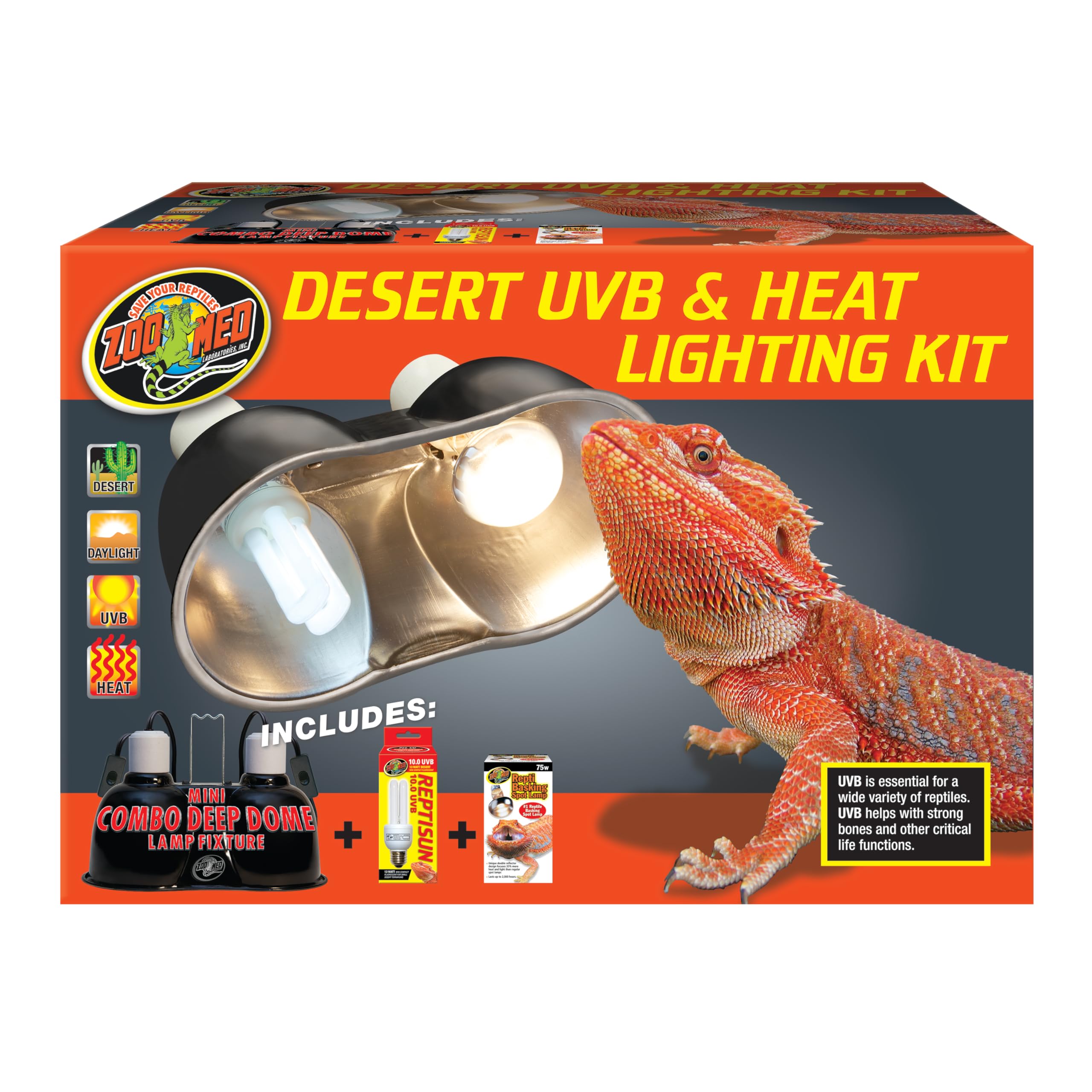 Desert UVB and Heat Lighting Kit Multi-Coloured