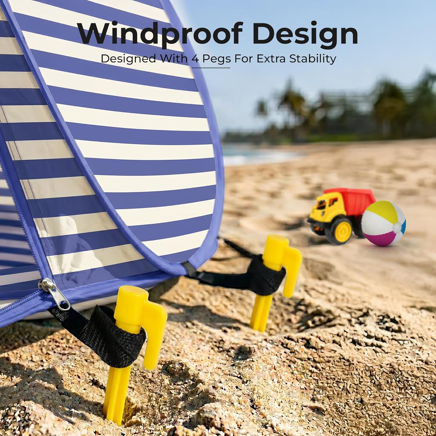 Baby Pop Up Tent with Integrated Solar Cooling Fan | Anti-UV Baby Tent for Beach with UPF 50 UV Protection | Baby Beach Pool | Portable Travel Sun Shade for Baby |