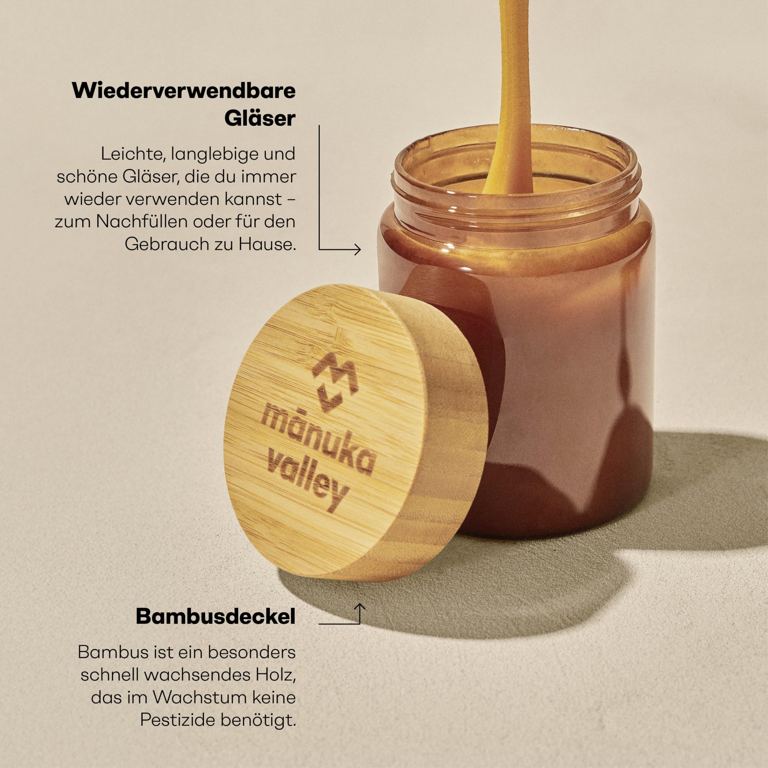 MANUKA VALLEY – Manuka Honig mit 308+ MGO im Glas. 1.200 g. Laborgeprüft und zertifiziert – 100% natürlicher Manuka-Honig aus Neuseeland. Cremiger, milder und zarter Manukahonig