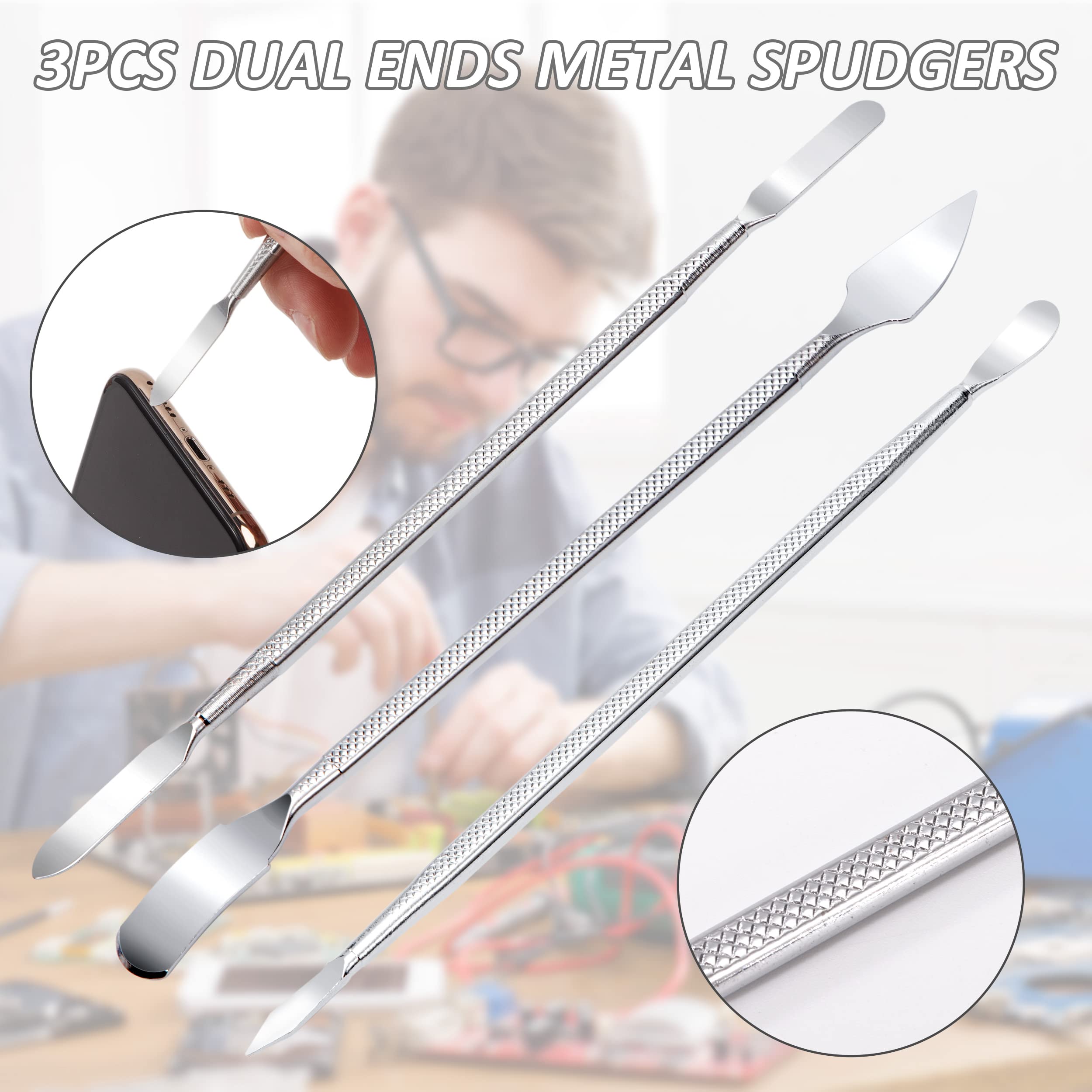 3 Pezzi Strumento di Smontaggio del Piede di Porco in Metallo Set di Spudger in Metallo a Doppia Estremità per Tablet iPad Laptop Dispositivo Elettronico Telefoni Cellulari