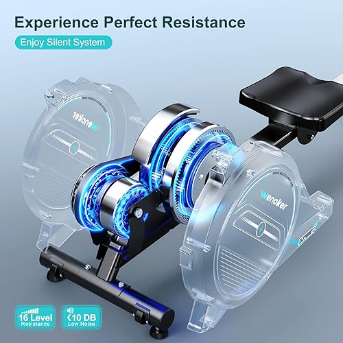 Miniatura 2 de Rowing Machine for Home, Magnetic Rower Machine, 350 LB Weight Capacity, 16-Level Silent Resistance Row Machine for Gym Exercise Full-Body Workout