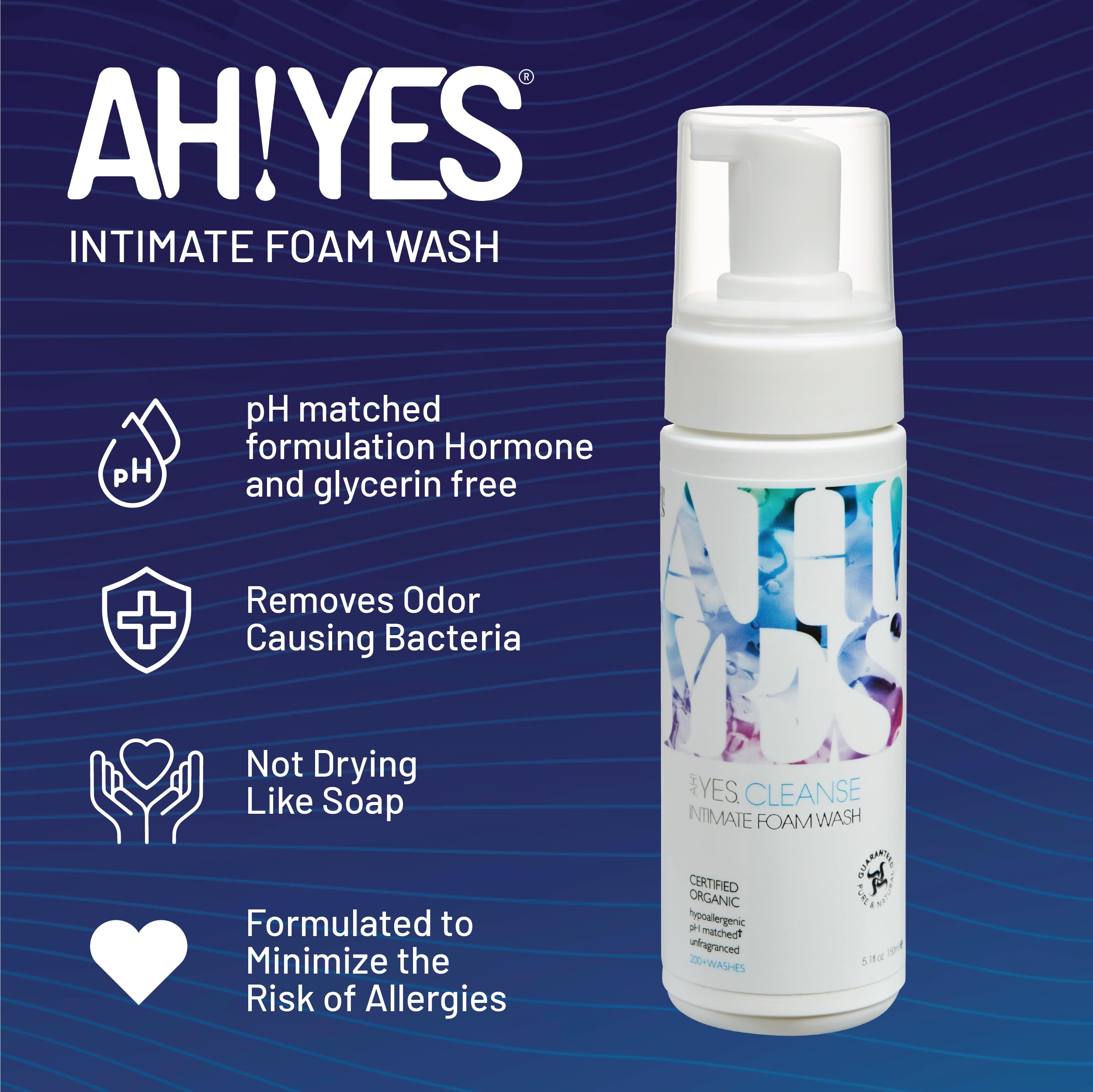 AH! YES® Intimate Health Starter Bundle | Certified Organic | Water-Based & Plant-Oil Lubricants, Vaginal Moisturizer & pH-Balanced Feminine Wash | Long-Lasting Hydration & Gentle Care