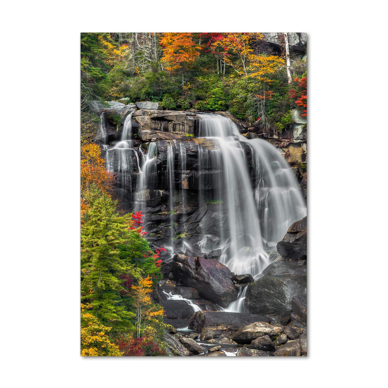 Tableau plexiglas chute d'eau en automne Tulup 70x100 cm pour décoration murale salon