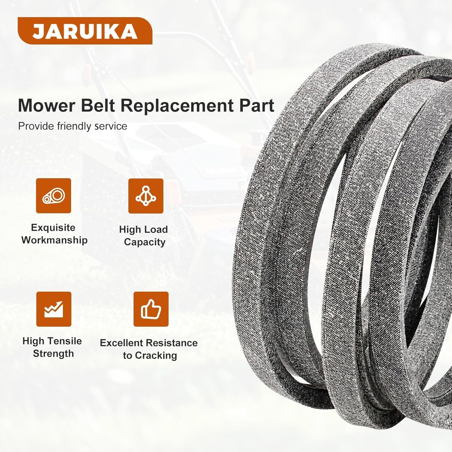 539117245 Lawn Mower Deck Belt Replacement for Husqvarna Poulan 539117245 Z246 RZ4623 RZ46i RZ4619 RZ4621 with 46 Inch Deck（5/8"x123"）