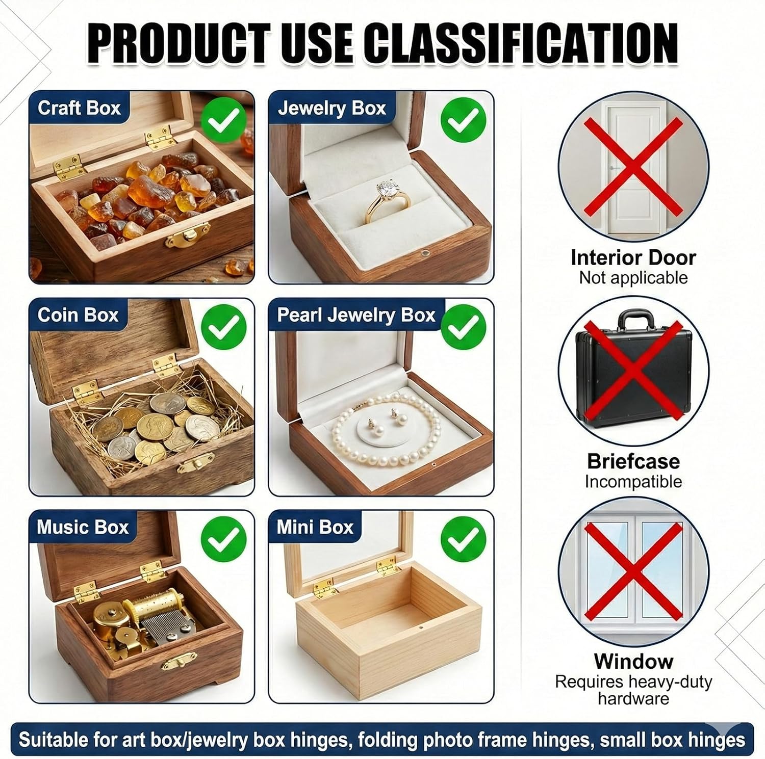 Thinp Pack of 50 Mini Hinges, 10 x 8 mm Small Brass Hinges with 200 Screws Golden Mini Hinges Foldable Gold Cabinet Hinge for Jewellery Wooden Box Crafts Furniture