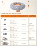 Feandrea Lit de chien, Lit de chat, Lit d'animal de donut calmant pour chiens et chats, peluche molle, ronde, couverture lavable, fond antidérapant, 20 Inches Dia., Gray Ombré UPGW037G01
