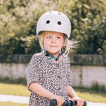 Scoot and Ride ayarlanabilir askılı bebek kaskı, mat kaplama, S ve M bedenler, LED güvenlik ışığı ve ek koruma için yumuşak polar dolgu dahil