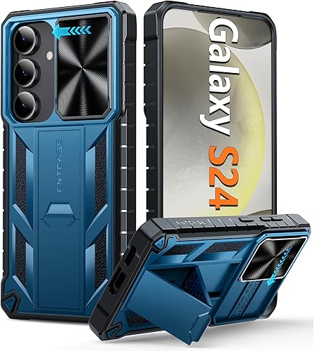 Miniatura 10 de FNTCASE Funda protectora para Samsung-Galaxy S24 Cubierta de teléfono celular a prueba de caídas de grado militar con soporte y tobogán  Resistente