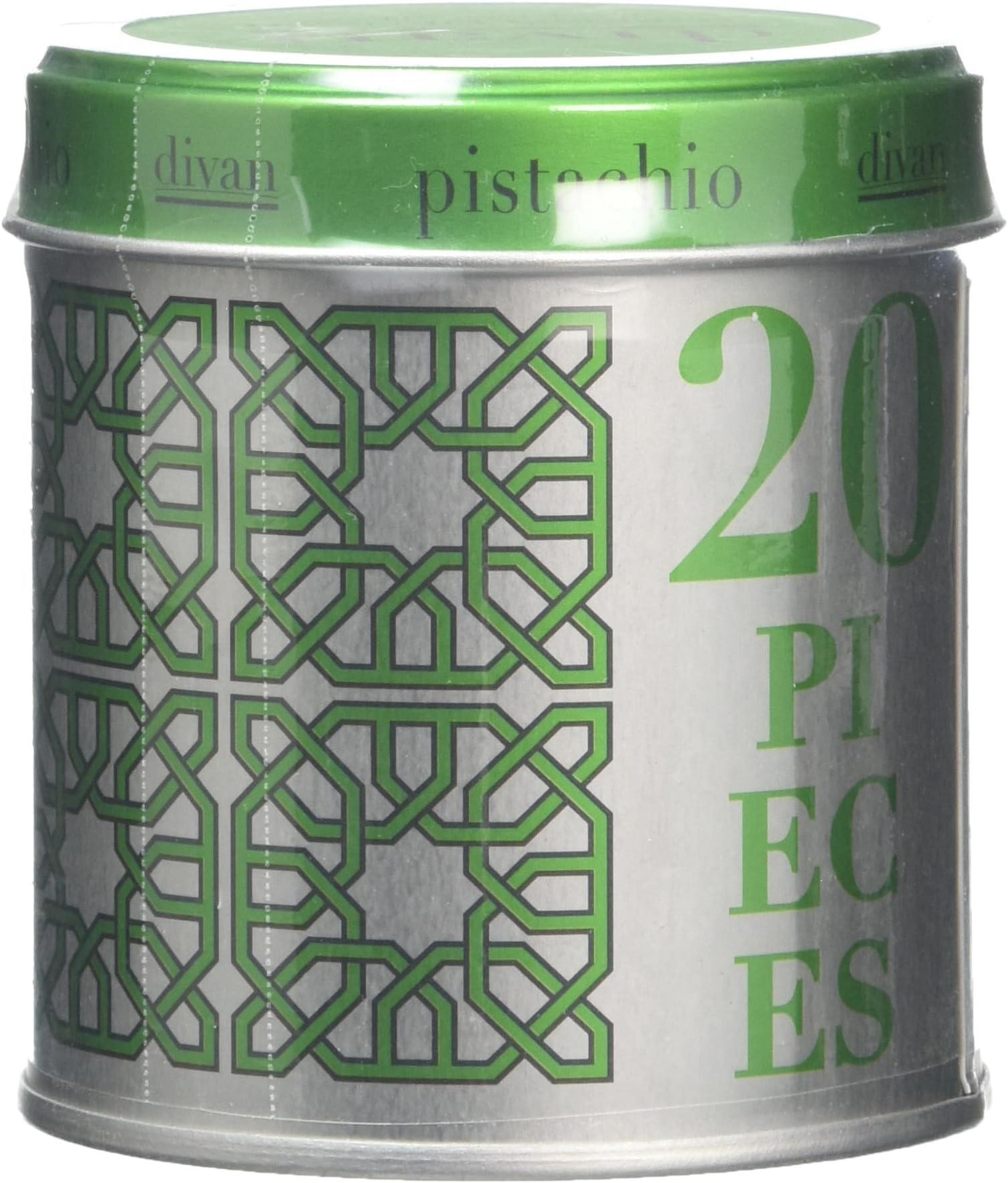Divan Pistachio Turkish Delight 20 Pieces Tin (Pack of 2)