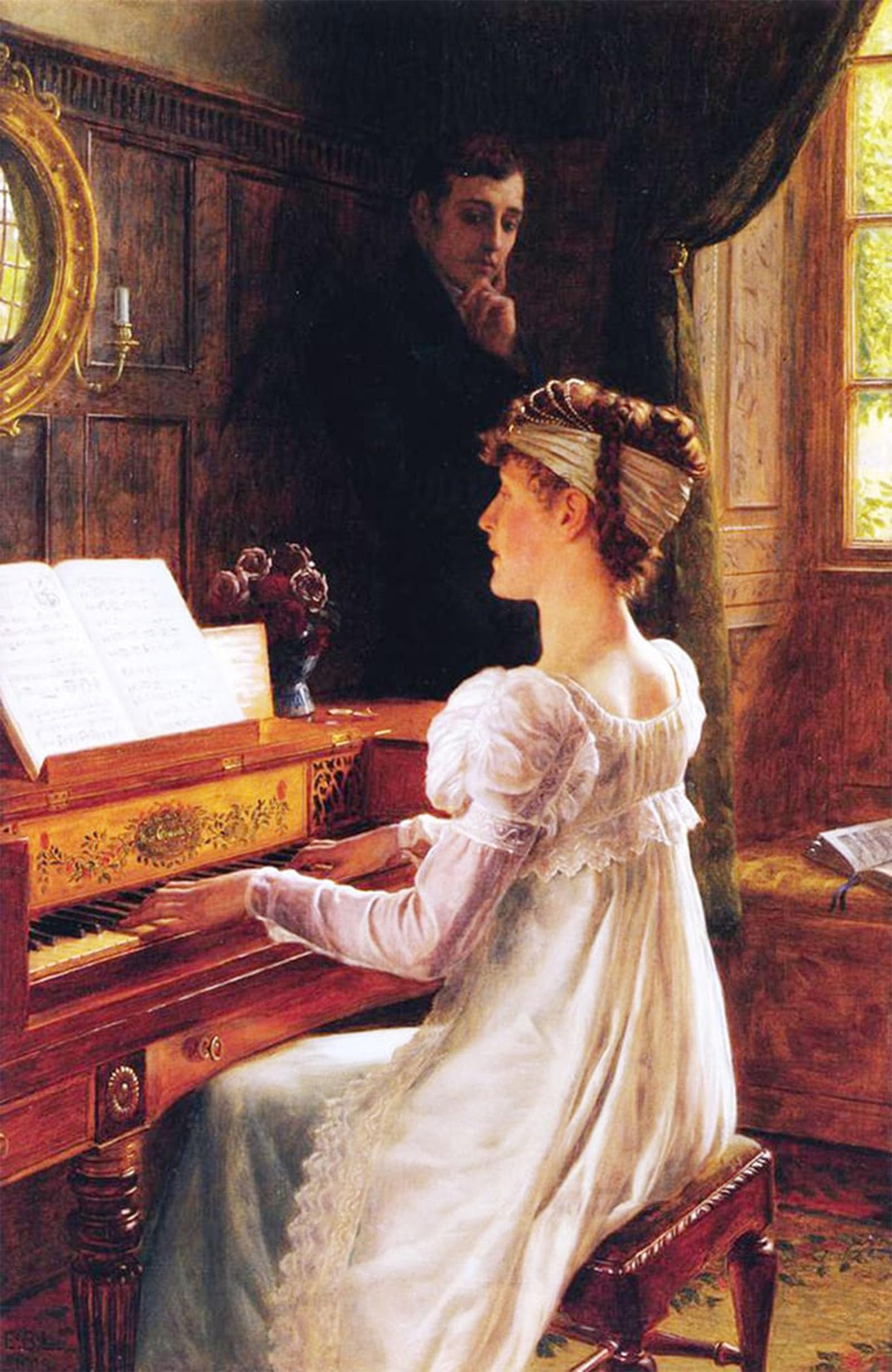 Artxlxxbn No Frame Famous Art Print Poster Vintage Wall Art Courtship By Edmund Blair Leighton Canvas Art Poster For Home Decor 60X90cm