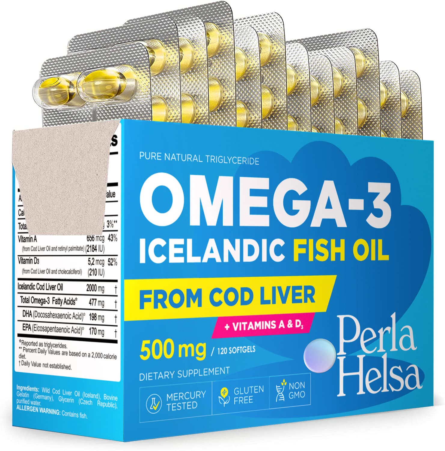 Buy Omega 3 Fish Oil Wild Caught Cod Liver from Iceland with A and D3