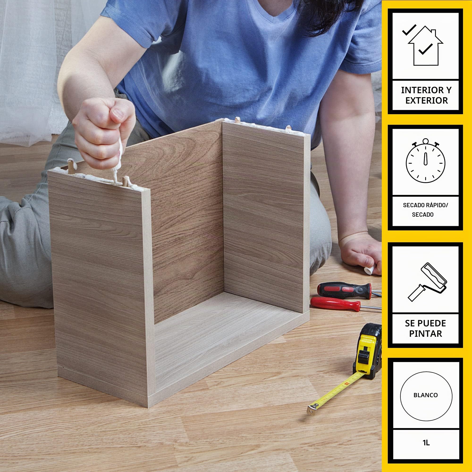 Everbuild Adhesivo para madera D4 Premium, blanco, 1 litro