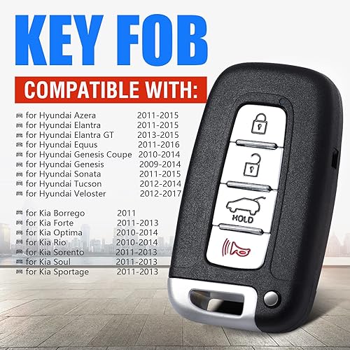 Miniatura 2 de Reemplazo remoto inteligente de entrada sin llave para HyundaiKia 2011 2012 2013 2014 2015 FCC ID SY5HMFNA04 4 botones