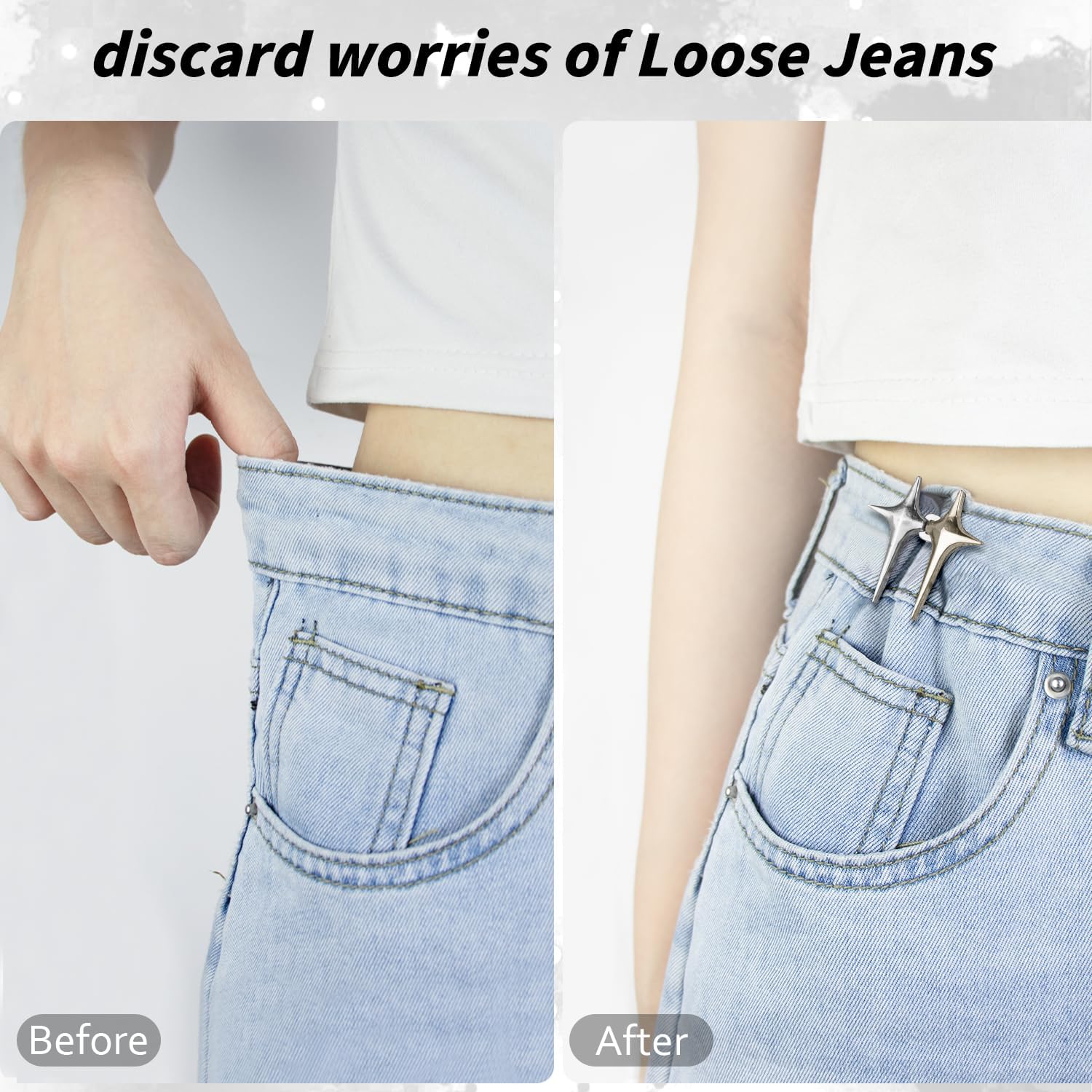8 Pairs Jeans Button Detachable Waist Buckles Tighten Waist Buttons