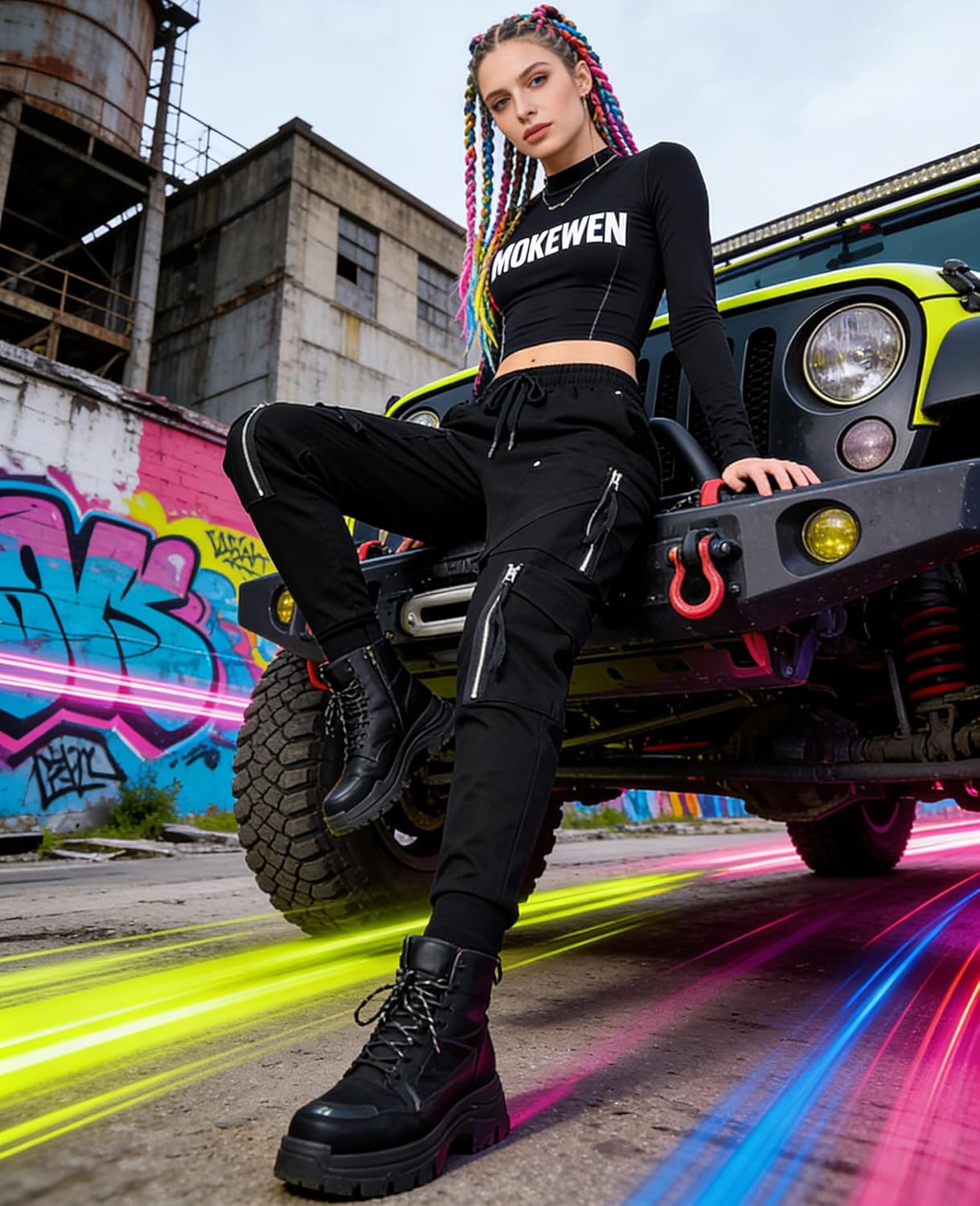 MOKEWEN Men's Street Wear Techwear Cyberpunk Ankle Casual Jogger Cargo Harem Pants with Pocket