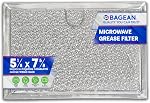 Bagean Microwave Filter Replacement 5.12” x 7.64” Aluminum Mesh Screen Grease Filter - Fits Frigidaire 5304464105 & GE WB06X10608 Microwave Vent Fan Filter (2-Pack)