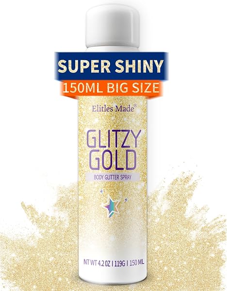 Elitles Made Body Glitte Spray, 150ML Glitter Spray for Hair and Body