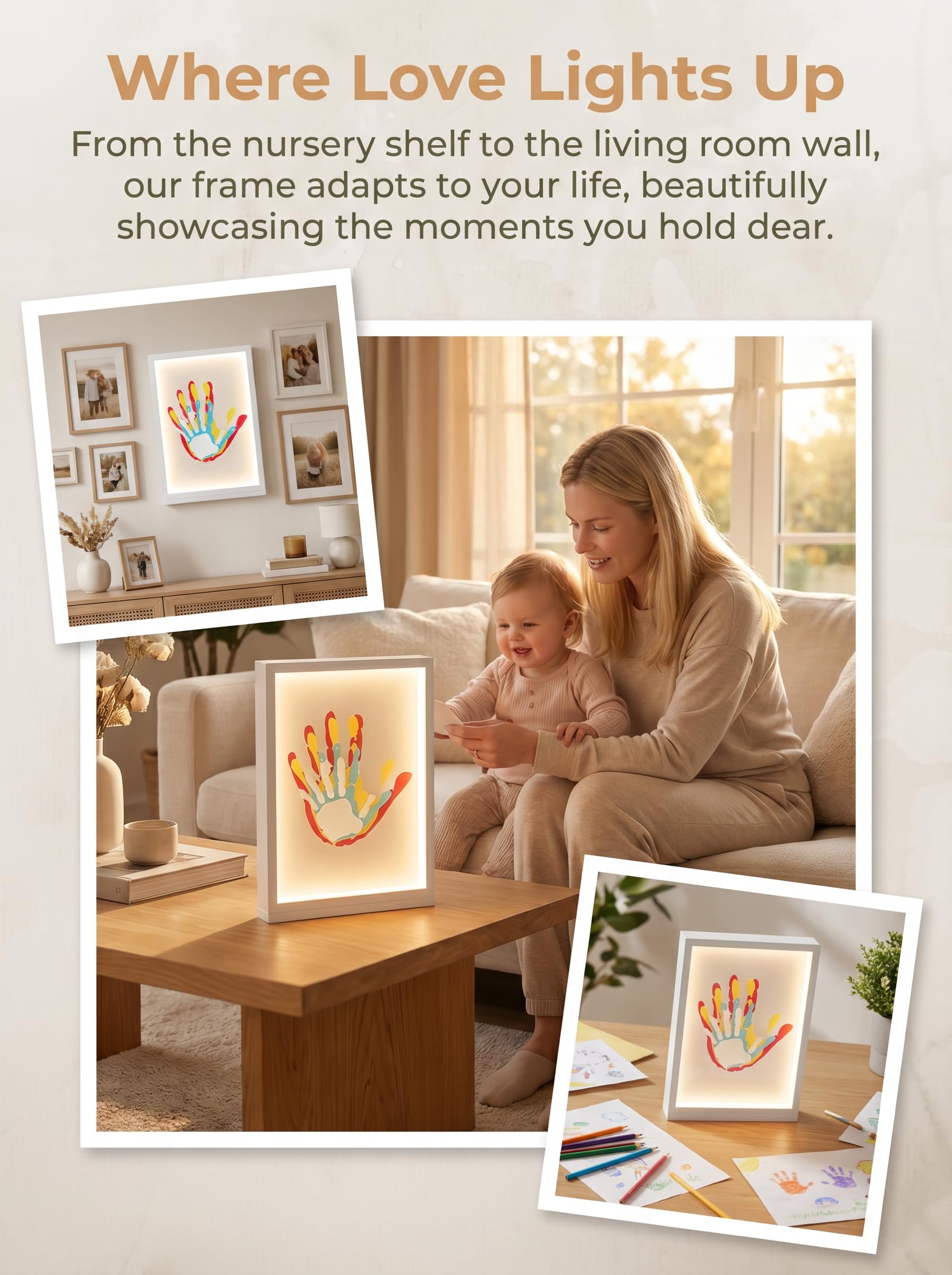 Fuerdich Kit de impresión de manos para familia, manualidades con niños, color blanco