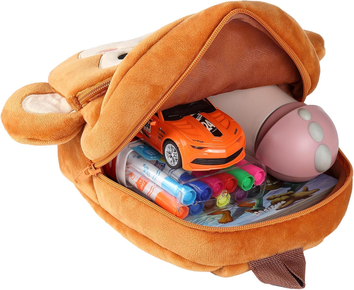 MICHLEY 幼児用バックパック フラシ天 動物 漫画 女の子 トラベルバッグ ミニ ベビーデイパック キッズ 幼稚園 幼稚園 幼